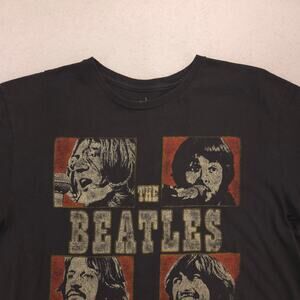 Beatles Band Short Sleeve Graphic Casual T Shirt Mens Size Large L Black